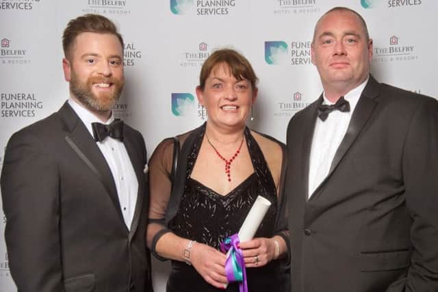 Sharon Evans and colleagues at J E Thurlby Independent Funeral Directors received the 2015 Customer Service Award Certificate