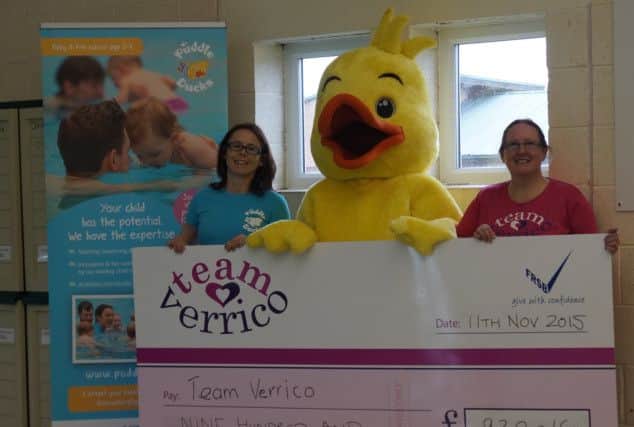 Puddle Ducks pyjama party cheque presentation