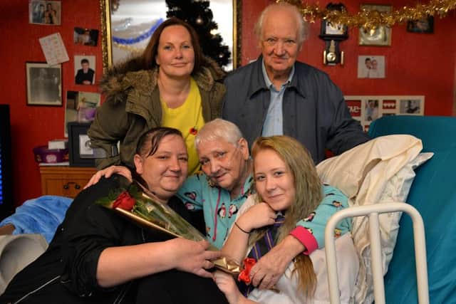 Guardian Rose presentation to Julie Cruickshank nominated by Linda Vance and Albert Potts, Julie is pictured recieving her rose from Linda Vance with daughter Millie, Albert Potts and family friend Nicola Grayson