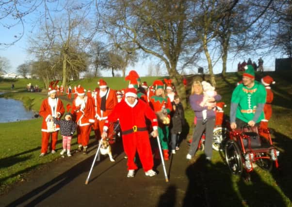 Ben Parkinson MBE taking part in the 2014 Sandall Park Santa Dash.
