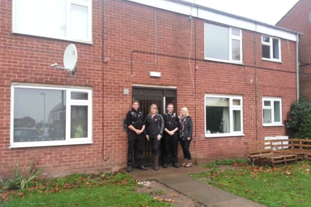 PCSO Joshua Gibbons, A1 ASB Team Leader Debra Savage, PCSO Joshua Hunter and A1 Housing Officer Caroline Hurt.