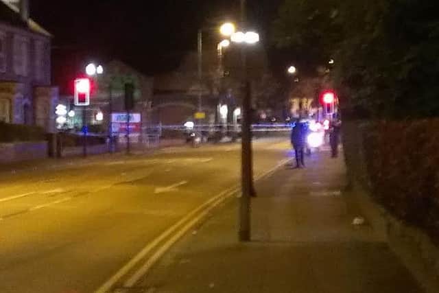 The scene in Worksop this evening near the new bus station