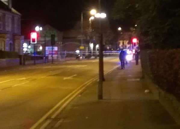 The scene in Worksop this evening near the new bus station