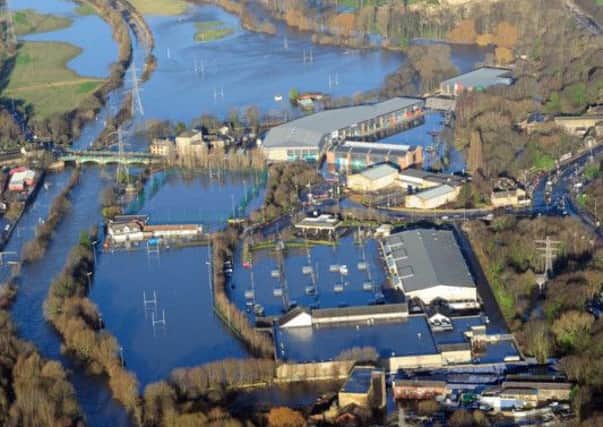 Aerial view of the flooding in North Yorkshire