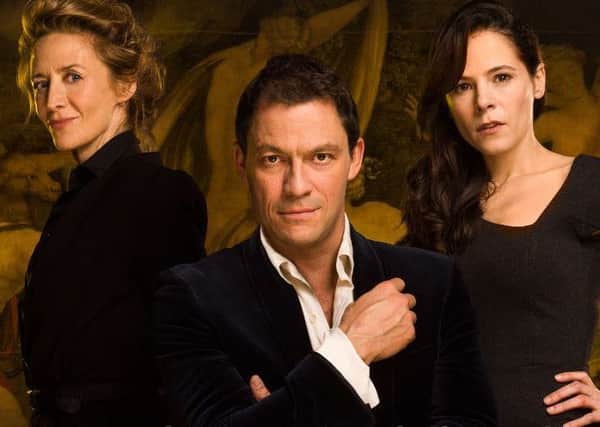 Janet McTeer (left), Dominic West and Michelle Dockery star in Les Liaisons Dangereuses which is being screened live at Trinity Arts Centre from the National Theatre in London