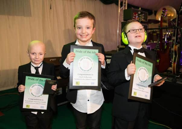 NEPB Pride of Isle Awards 2016 , Award for Childrens Category L>R Kasabian Newton-Smith age 8, Zach Kilkenny age 8, Ben Roe age 13. Picture: Lesley Pickersgill.