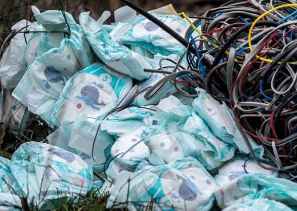 Used nappies were among rubbish dumped at Owlet Nature Reserve in Blyton
