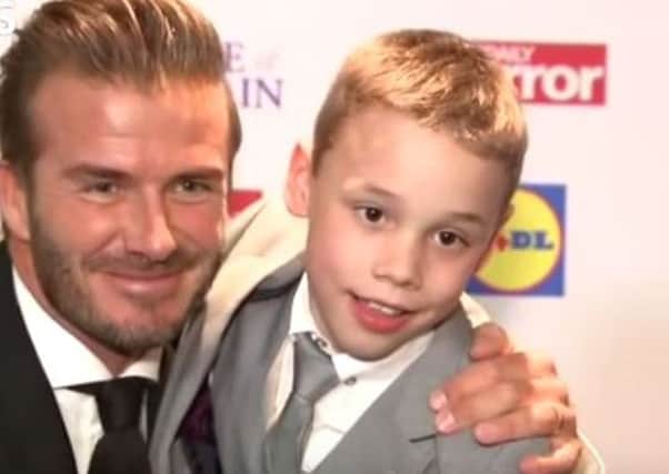 David Beckham and Bailey Matthews at the Pride of Britain awards