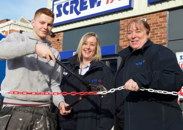 Screwfix Worksop
Opening Event
George Waterson (Lodestone Projects), Assistant manager Kerry Pear and Manager Donna Hydes perform the opening ceremony

Pix : Dean Atkins / deanatkinsphotography.co.uk

COPYRIGHT PICTURE >> DEAN ATKINS>07546 936 188> 01226 719561>