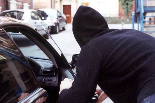 Protect against car theft / car thief / stealing a car / breaking into a car / stolen car