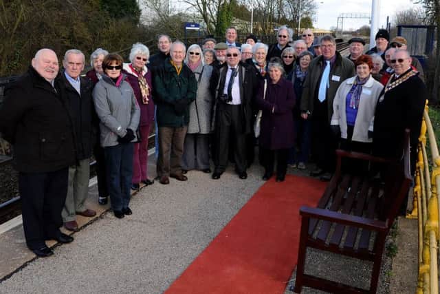 A bench in memory of Brian Hastings in unveiled at Crowle railway station. Picture: Andrew Roe