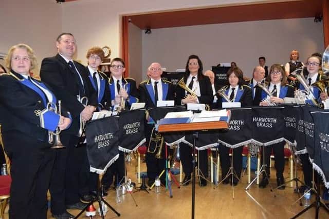 Harworth brass band after the performance