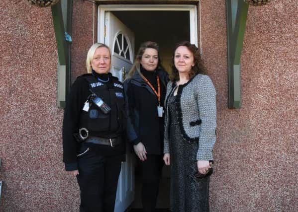 Pictured are PC Jeffree , ASB officer Debbie Savage and Councillor Julie Leigh of Bassetlaw Council