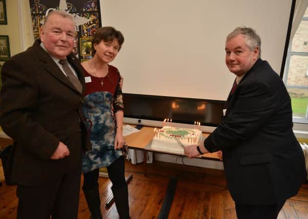 Launch of the 20th West Lindsey Churches Festival, pictured are from left Mike Gough former chairman, Linda Patrick, vice chair and chairman Paul Howitt