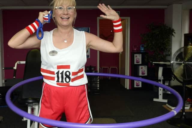 Nicola Warren takes part in a ten-hour circuit training session at Ladies Fitness & Wellness in Worksop to raise money for Dementia UK