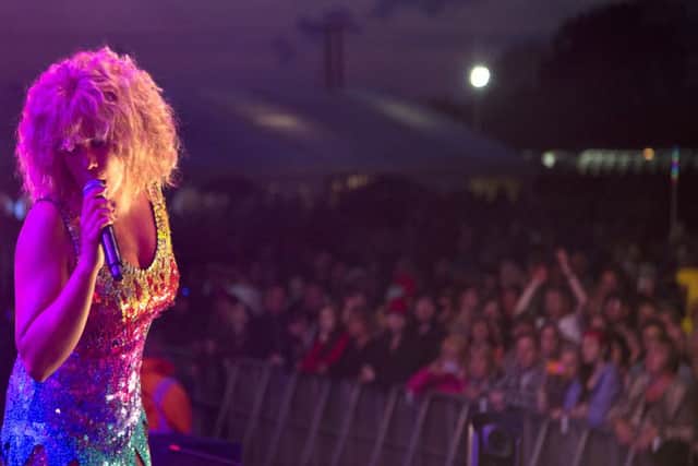 Justine Riddoch stars as Tina Turner in the hit concert show Totally Tina. Picture: A Williams