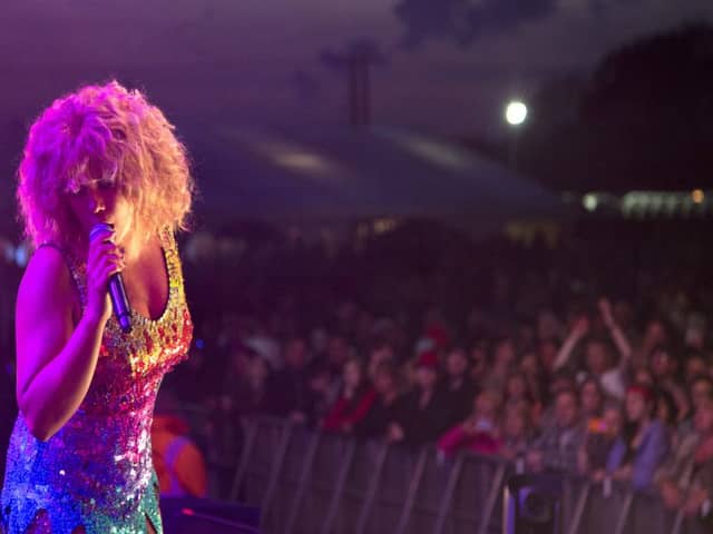 Justine Riddoch stars as Tina Turner in the hit concert show Totally Tina. Picture: A Williams