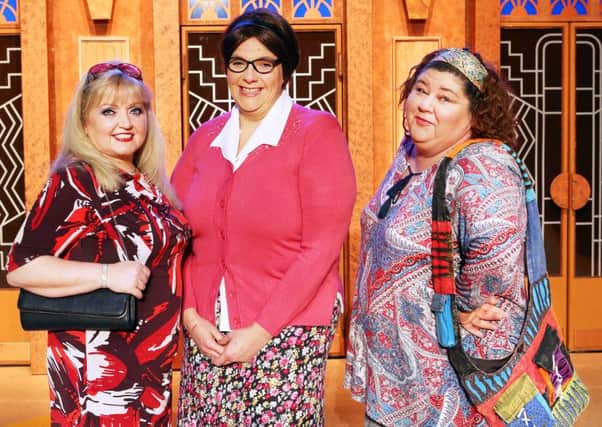 Linda Nolan (left), Rebecca Wheatly and Cheyl Fergison (right) star in Menopause: The Musical