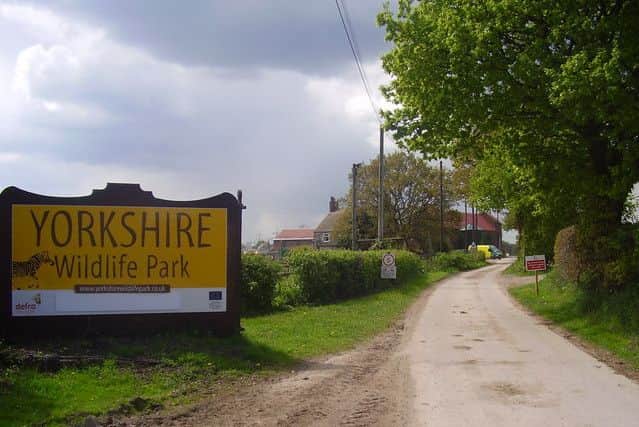 The entrance to Yorkshire Wildlife Park.