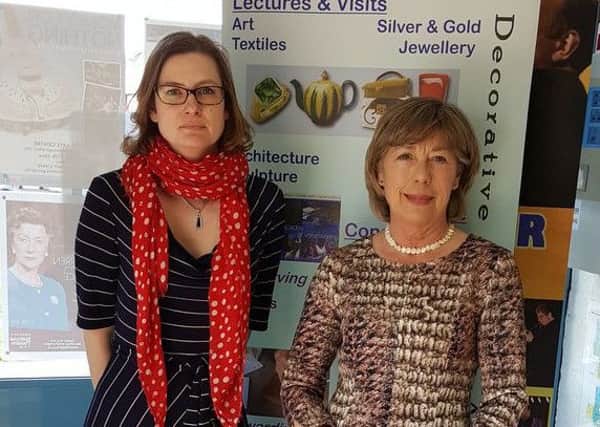Guest speaker Melissa Gallimore (left) with Gainsborough Fine Arts Society chairman Jillian Horberry