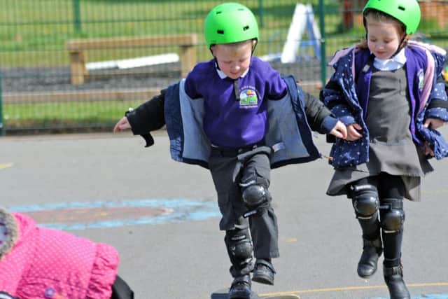Hillcrest Early Years Academy skateboard session.
Pupils from Miss Cotton's reception show off their skills on a skateboard.