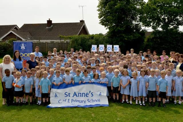 Children and staff at St Anneâ¬"s Primary School celebrated their Good Ofsted report