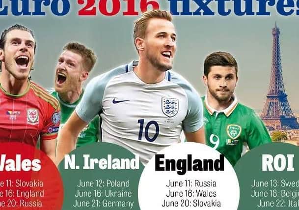 Home countries Euro fixtures