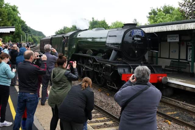 Flying Scotsman heads through Gainsborough Lea Road Station on Saturday June 18th 2016. Photo: Chris Etchells