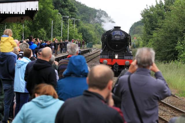 Flying Scotsman heads through Gainsborough Lea Road Station on Saturday June 18th 2016. Photo: Chris Etchells