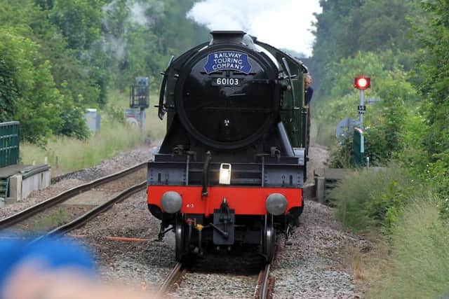 Flying Scotsman heads through Gainsborough Lea Road Station on Saturday June 18th 2016. Photo: Chris Etchells