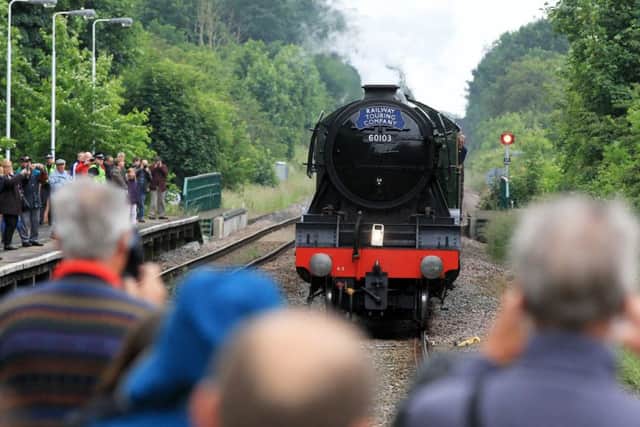 Flying Scotsman heads through Gainsborough Lea Road Station on Saturday June 18th 2016. Photo: Chris Etchells