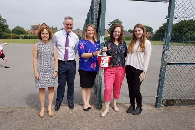 Sturton-by-Stow primary school staff (from left) Ruth Hodges, Phil Hukin, Pam Jenkins, Jenna Elliott and Charlotte Evans, are taking part in a skydive to raise funds for the school's project playground