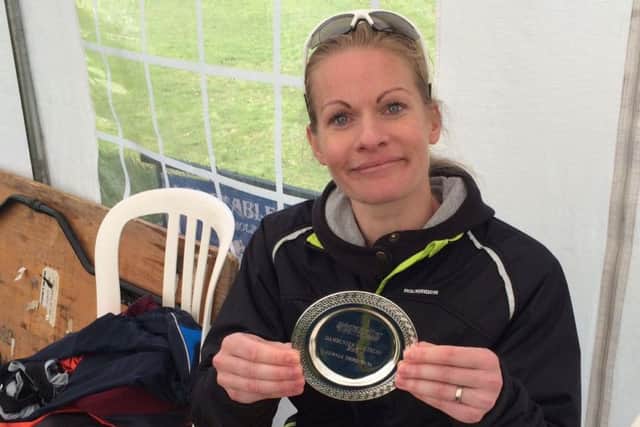 WOODHALL WINNER -- Amy Grocock, who was the first female home in the Woodhall Spa Triathlon.