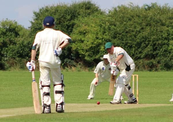 SUREFIRE SHAUN -- batsman Shaun Metcalfe on his way to top scoring for Lea And Roses 2nd in a victory over Woodsetts Community 2nd that maintained their promotion challenge in Division Six of the Bassetlaw League.
