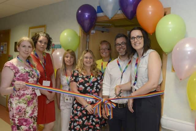 The Joel charity officially unveils the modifications to the bereavement family suite at Bassetlaw Hospital after raising funds to carry out the work. Founders Matthew and Emma Pearson, right with members of the committee Picture: Sarah Washbourn