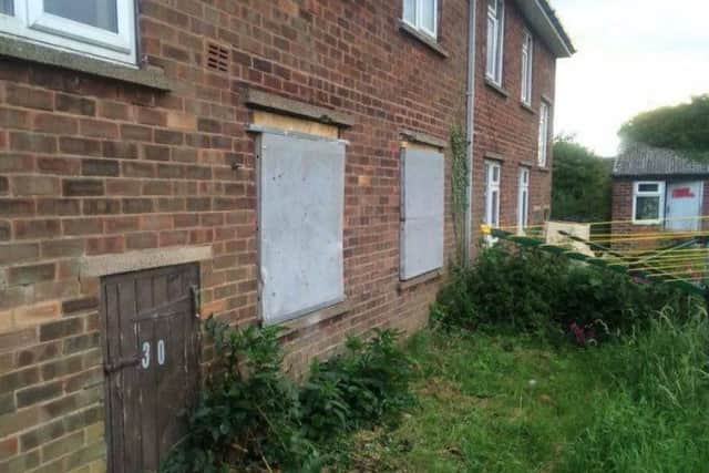 Rebecca Mitchell was unable to get into the Clowne property after it was boarded up by council staff.
