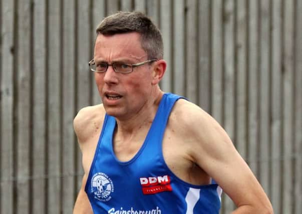 FAST BOWLER -- Gainsborough Striders veteran Nigel Bowler, who knocked 34 seconds off his previous personal-best time when tackling the revived Newark Half-Marathon.