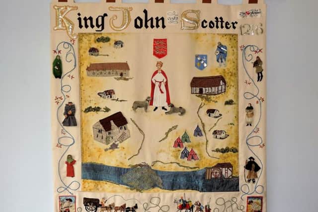 An embroidered panel has been made by Scotter art and textile group to mark the 800th anniversary of King John's visit to the village