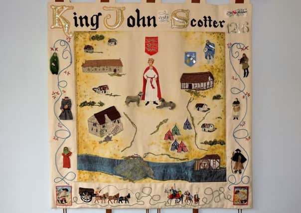 An embroidered panel has been made by Scotter art and textile group to mark the 800th anniversary of King John's visit to the village