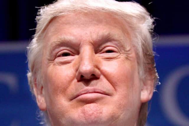 Donald Trump speaking at CPAC in Washington D.C. on February 10, 2011. This file is licensed under the Creative Commons Attribution-Share Alike 3.0 Unported license. Attribution: Gage Skidmore.