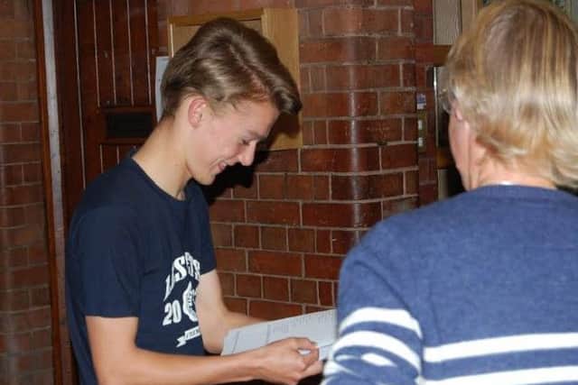 Huw Brown opens his GCSE results.