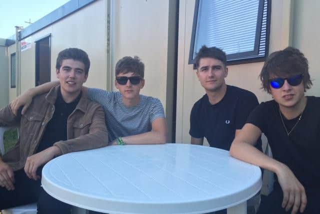 The Sherlocks back stage at Reading ahead of their Leeds Festival date