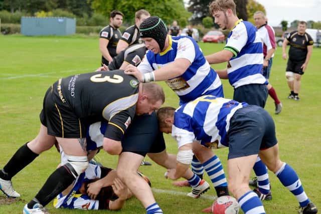 WHITEWASH WOE -- Gainsborough All Blacks in action against Skegness, who thumped them 61-0.