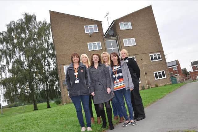 A1 Housing and Bassetlaw Council staff outside the Northumbria Close property.