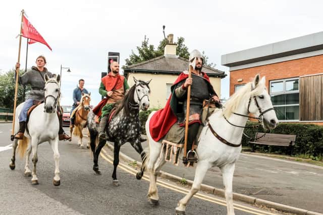 The group make their way into Gainsborough. Supplied by KD Pictures