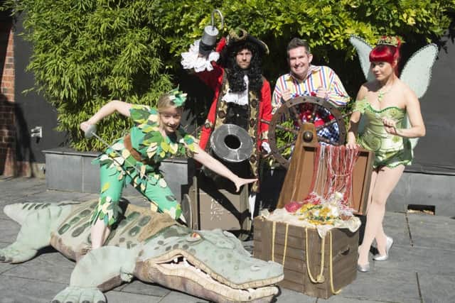 Mansfield Palace Theatre presents its Pantomime for 2016. Peter Pan stars Jessica Punch as Peter Pan, Marc Baylis as Captain Hook, Adam Moss as Smee and Holly Atterton as Tinker Bell
Picture: Sarah Washbourn