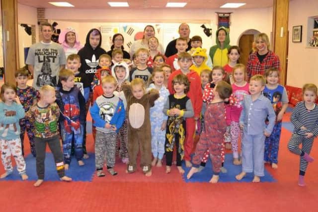 Students from Lynx Academy in Retford held a pyjama martial arts party in aid of Children in Need