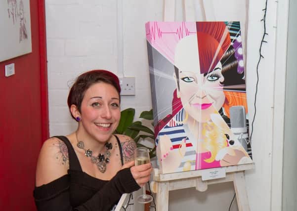Mel Langton with her Sheridan Smith piece. Picture: Peter Worth