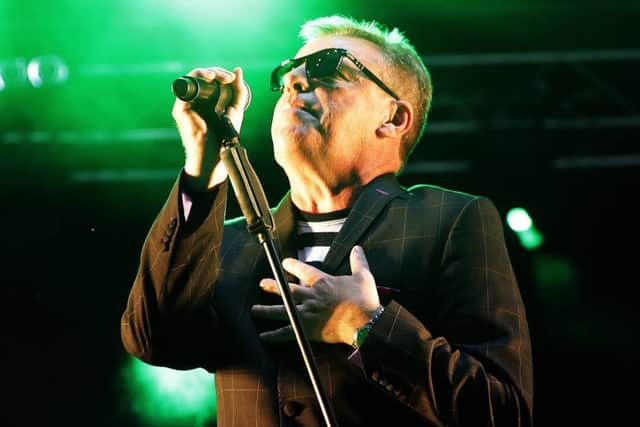 Madness frontman Suggs on stage at Doncaster Racecourse in June 2015. Picture: Glenn Ashley.