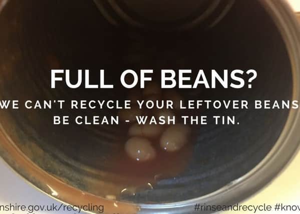Wash out your tins before recycling